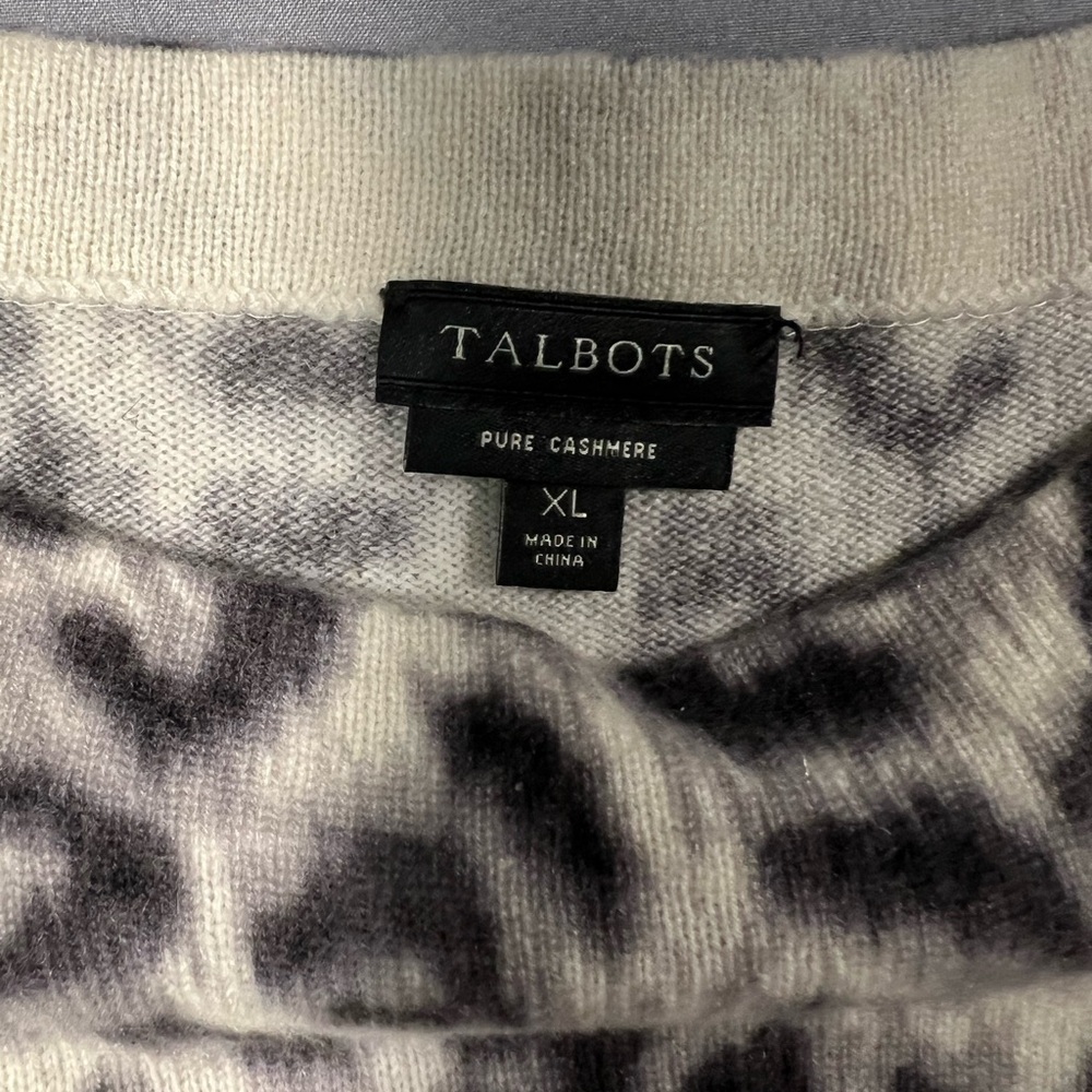 Talbots Black and Gray Cashmere Sweater